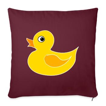 Ente Entchen Quietscheente Quak - Sofakissenbezug 45 x 45 cm - Burgunderrot - Vorne