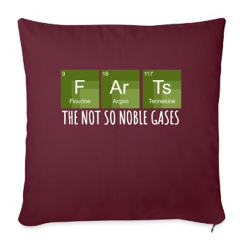 Funny Science Gas - Tableau périodique - Housse de coussin décorative 45 x 45 cm - bordeaux - Devant