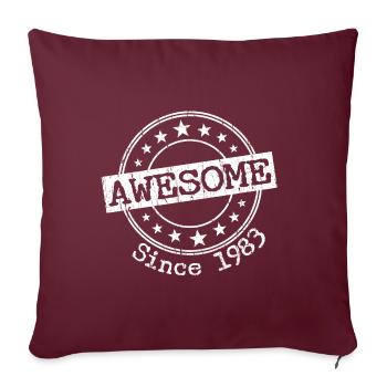 Né en 1983 40e anniversaire de mariage - Housse de coussin décorative 45 x 45 cm - bordeaux - Devant