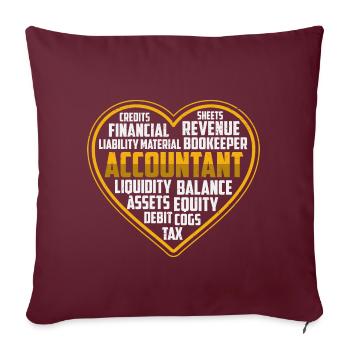 CPA Accountant Heart - Sofakissenbezug 45 x 45 cm - Burgunderrot - Vorne