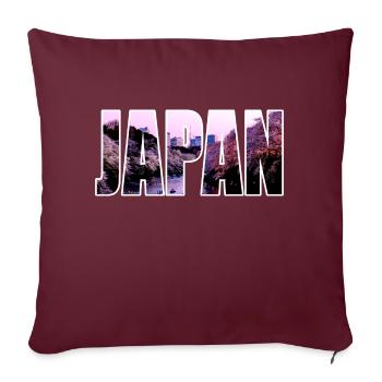JAPON Fleur de cerisier Sakura - Housse de coussin décorative 45 x 45 cm - bordeaux - Devant