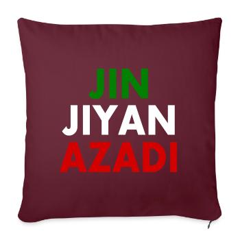 jin jiyan azadi - Housse de coussin décorative 45 x 45 cm - bordeaux - Devant