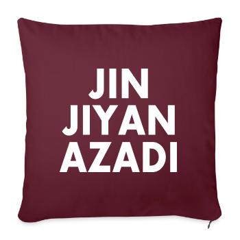 jin jiyan azadi - Housse de coussin décorative 45 x 45 cm - bordeaux - Devant