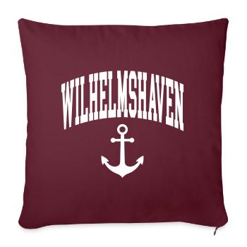 Wilhelmshaven - Sofakissenbezug 45 x 45 cm - Burgunderrot - Vorne