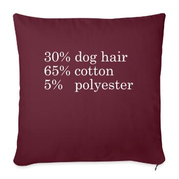 30 % dog hair, 65% cotton, 5% ployester - Sofakissenbezug 45 x 45 cm - Burgunderrot - Vorne