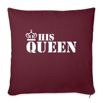 His Queen Her King Couple White - Sofa pillowcase 17,3'' x 17,3'' (45 x 45 cm) - burgundy - Front