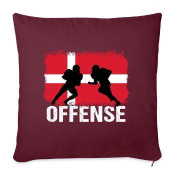 American Football Dänemark Offense - Sofakissenbezug 45 x 45 cm - Burgunderrot - Vorne