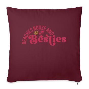 Plages Booze Besties, Summer Sun Beach Friends - Housse de coussin décorative 45 x 45 cm - bordeaux - Devant