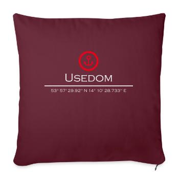 Usedom roter Anker - Sofakissenbezug 45 x 45 cm - Burgunderrot - Vorne