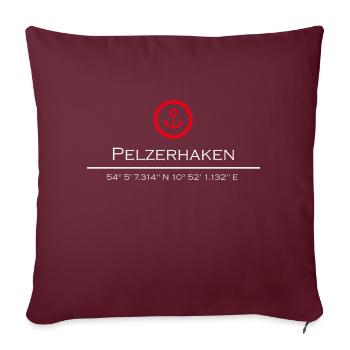Pelzerhaken roter Anker - Sofakissenbezug 45 x 45 cm - Burgunderrot - Vorne