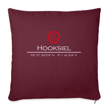 Hooksiel roter Anker - Sofakissenbezug 45 x 45 cm - Burgunderrot - Vorne
