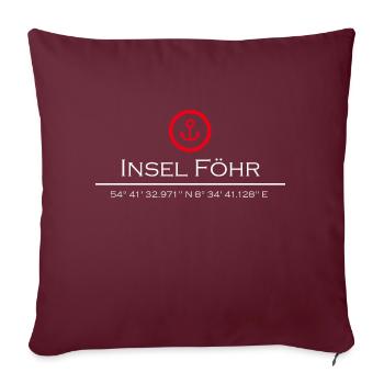 Insel Föhr roter Anker - Sofakissenbezug 45 x 45 cm - Burgunderrot - Vorne
