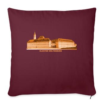 Weltenburg Kloster Donau Kehlheim Niederbayern - Sofakissenbezug 45 x 45 cm - Burgunderrot - Vorne