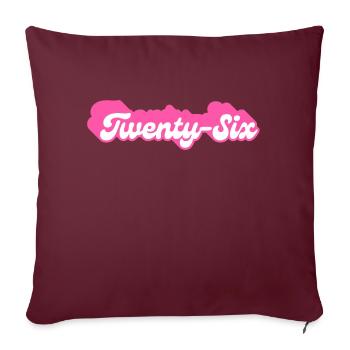 twenty-six birthday -26e anniversaire rétro rose - Housse de coussin décorative 45 x 45 cm - bordeaux - Devant