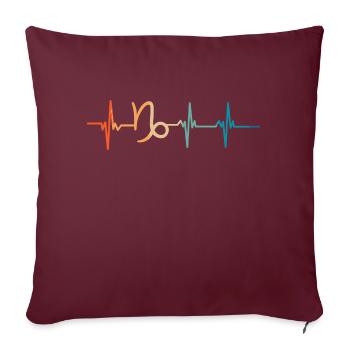 Battement de cœur signe astrologique capricorne - Housse de coussin décorative 45 x 45 cm - bordeaux - Devant