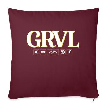 Gravel bike pictograms birthday gift - Sofa pillowcase 17,3'' x 17,3'' (45 x 45 cm) - burgundy - Front
