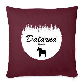 Dalécarlie Dala Cheval Suède Vacances Autocollant Nord - Housse de coussin décorative 45 x 45 cm - bordeaux - Devant