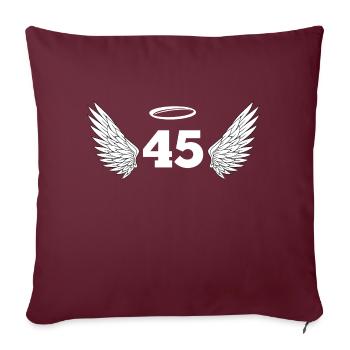 Numéro 45 ange - 45e anniversaire ailes - Housse de coussin décorative 45 x 45 cm - bordeaux - Devant