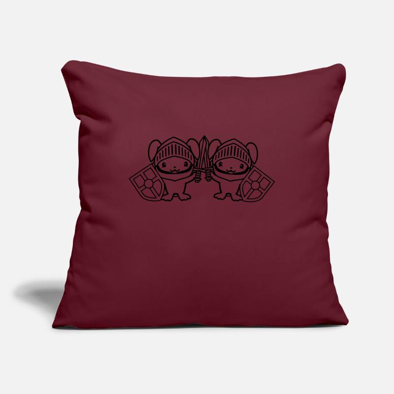 2 lapins chevalier épée bouclier armure casque château Housse de coussin décorative 45 x 45 cm