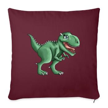 T-rex Tyrannosaurus Rex Dino Illustration - Housse de coussin décorative 45 x 45 cm - bordeaux - Devant