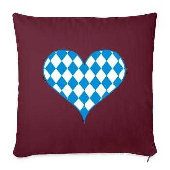 Cadeaux coeur bleu bavarois cadeau d'amour à la maison - Housse de coussin décorative 45 x 45 cm - bordeaux - Devant