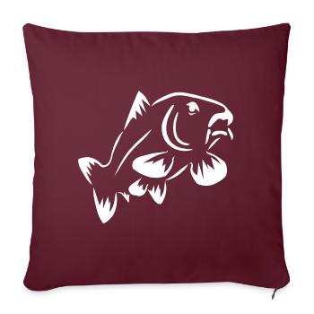 Carpes de poisson dessin - Housse de coussin décorative 45 x 45 cm - bordeaux - Devant