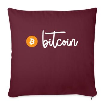 Bitcoin (Bitcoin) - Sofakissenbezug 45 x 45 cm - Burgunderrot - Vorne
