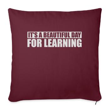 belle journée pour apprendre - Housse de coussin décorative 45 x 45 cm - bordeaux - Devant