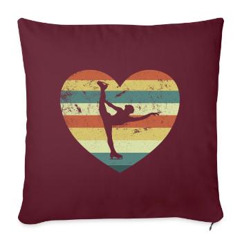 Patineur artistique Patinage artistique - Housse de coussin décorative 45 x 45 cm - bordeaux - Devant