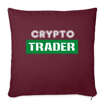Trading de Bitcoin et d'actions cryptographiques - Housse de coussin décorative 45 x 45 cm - bordeaux - Devant