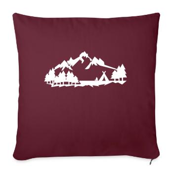 Camping im Wald in den Bergen -Silhouette isolier - Sofakissenbezug 45 x 45 cm - Burgunderrot - Vorne