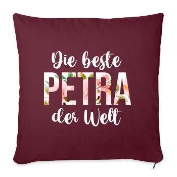 Name Petra - Sofakissenbezug 45 x 45 cm - Burgunderrot - Vorne