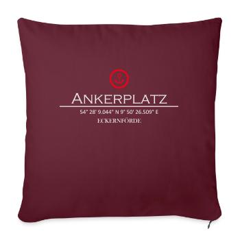 Ankerplatz Eckernförde - Sofakissenbezug 45 x 45 cm - Burgunderrot - Vorne