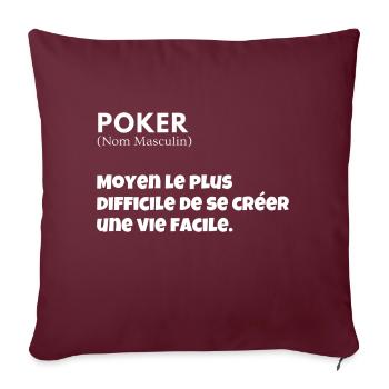 Poker- poker definition-vetement poker - Housse de coussin décorative 45 x 45 cm - bordeaux - Devant