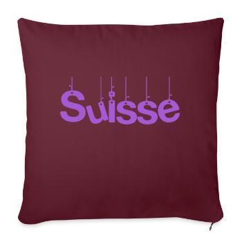 SUISSE. PAYS. GENEVE. SUISSE. HUMOUR - Housse de coussin décorative 45 x 45 cm - bordeaux - Devant