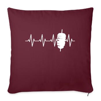 Döner Kebab, Brochette de kebab, Kebab turc grill - Housse de coussin décorative 45 x 45 cm - bordeaux - Devant