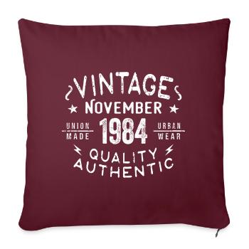 Novembre 1984 Cadeau d'anniversaire en novembre 1984 - Housse de coussin décorative 45 x 45 cm - bordeaux - Devant