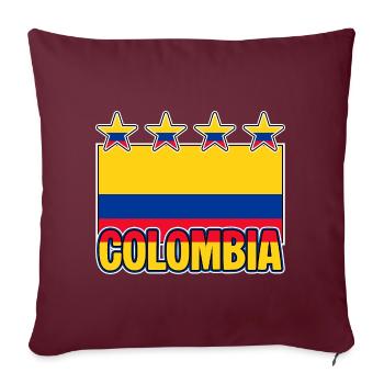 Colombian Flag Colombia Funny - Sofa pillowcase 17,3'' x 17,3'' (45 x 45 cm) - burgundy - Front