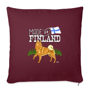 Oreille de Spitz Finlandaise Made2 - Housse de coussin décorative 45 x 45 cm - bordeaux - Devant