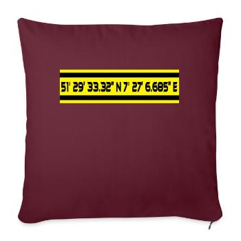 Wstfln Stadion Dortmund Koordinaten - Sofakissenbezug 45 x 45 cm - Burgunderrot - Vorne