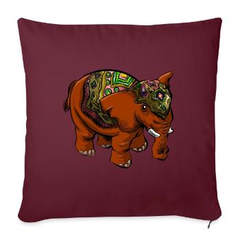 éléphant - Housse de coussin décorative 45 x 45 cm - bordeaux - Devant