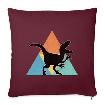 dinosaure - Housse de coussin décorative 45 x 45 cm - bordeaux - Devant