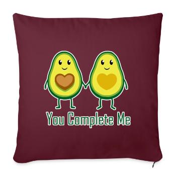 Couple d'avocat · Amour · Coeur - Housse de coussin décorative 45 x 45 cm - bordeaux - Devant