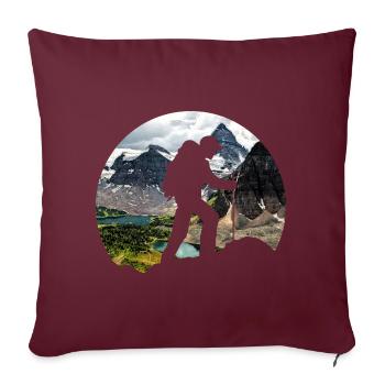 Aventures en plein air Randonnée Randonnée Montagne Montagne - Housse de coussin décorative 45 x 45 cm - bordeaux - Devant