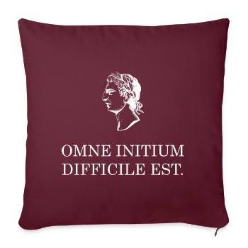 tout début est difficile latin blanc - Housse de coussin décorative 45 x 45 cm - bordeaux - Devant