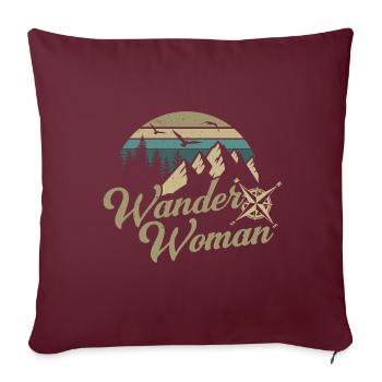 Wander Woman Hiking Wandern Frauen - Sofakissenbezug 45 x 45 cm - Burgunderrot - Vorne
