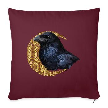 Corbeau - Housse de coussin décorative 45 x 45 cm - bordeaux - Devant
