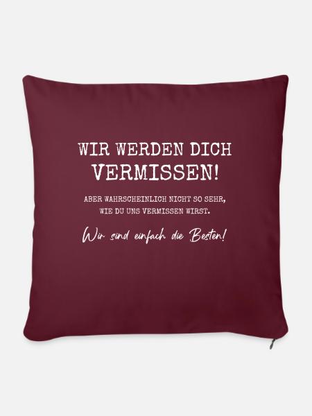 Abschied Kollege Kollegin Freunde neuer Job Rente - Sofakissenbezug 45 x 45 cm - Burgunderrot
