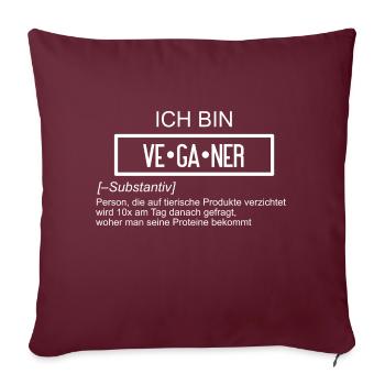 Veganer Defintion - Sofakissenbezug 45 x 45 cm - Burgunderrot - Vorne