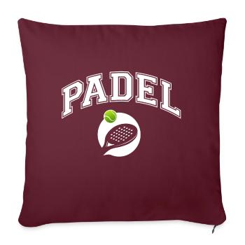 Padel - Geschenk für Padelspieler - Sofakissenbezug 45 x 45 cm - Burgunderrot - Vorne